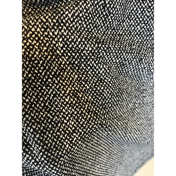 Lands' End Black White Speckled Belted Shirt Dress Swing A Line Collared Henley - Picture 9 of 10